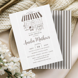 Cafe Bebe Baby Brunch im Pariser Stil Einladung
