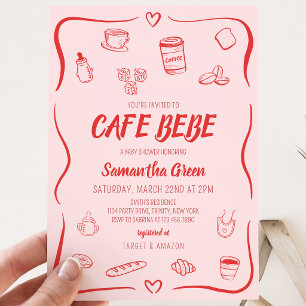 Cafe Bebe Baby Shower Einladung