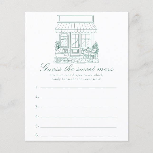 Cafe Bebe Baby shower Guess the sweet mess game (Vorderseite)