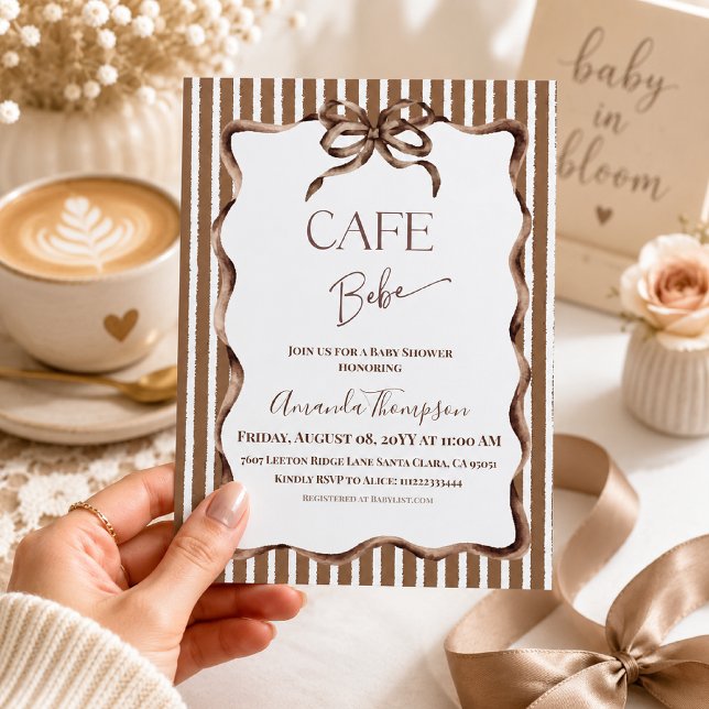 Cafe Bebe Baby Shower Kaffee Einladung (Von Creator hochgeladen)