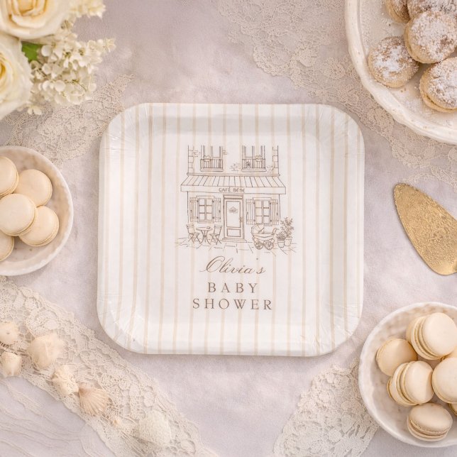 Cafe Bebe Baby Shower  Pappteller (Von Creator hochgeladen)