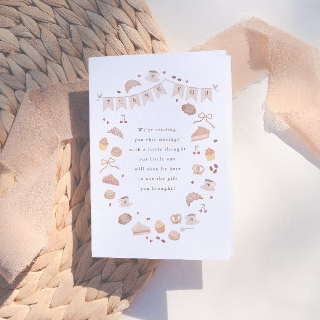 Cafe Bebe Baby Shower Thank You Dankeskarte (Von Creator hochgeladen)