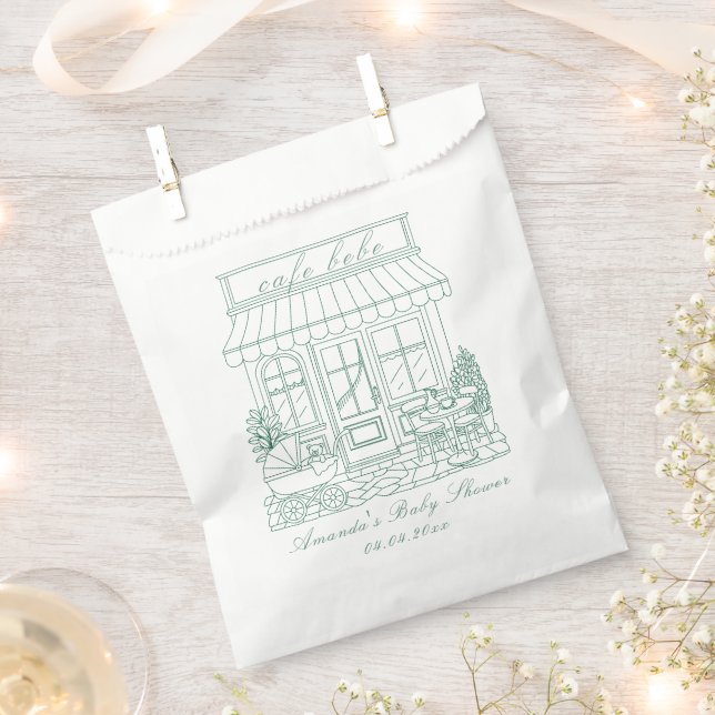Cafe Bebe Bonjour Baby Shower Geschenktütchen (Ausgeschnitten)