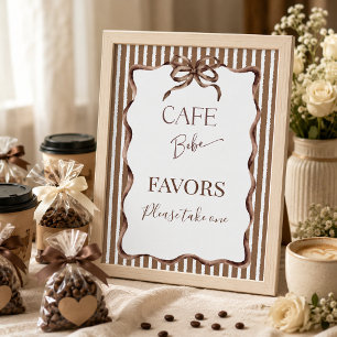 Cafe Bebe Brown Braut Baby Shower Favor Poster