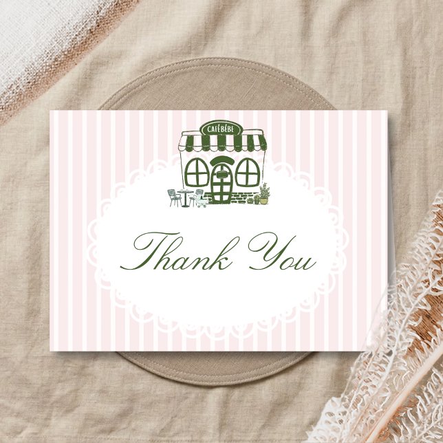 Cafe Bebe Coffee Baby Shower Dankeskarte (Baby is Brewing Coffee Cafe Bebe Baby Shower Thank you Card)