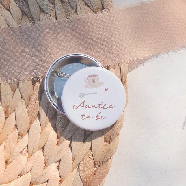 Cafe Bebe Cute French Baby Shower Auntie To Be Button (Von Creator hochgeladen)