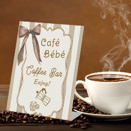 Cafe Bebe Französische Kaffee-Bar Babyparty-Tischd Sockelschild