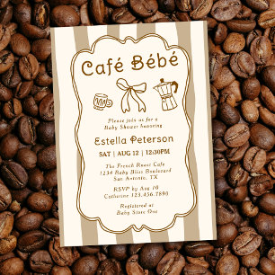 Cafe Bebe Französische Kaffeehaus Süße Schleife Ba Einladung