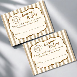Cafe Bebe French Coffee Diaper Raffle Baby Shower Begleitkarte