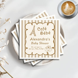 Cafe Bebe French Coffee Shop Themed Baby Shower Serviette
