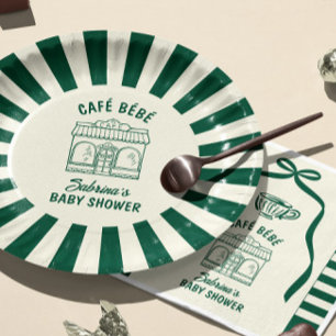 CAFÉ BÉBÉ GRÜNER KAFFEE Babyparty Pappteller