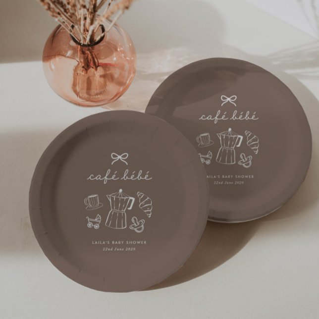 Cafe Bebe Home Coffee Baby Shower Espresso Pappteller (Zazzle Cafe Bebe Home Coffee Baby Shower Espresso Paper Plates)