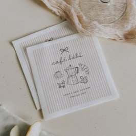 Cafe Bebe Home Coffee Baby Shower Gestreift Serviette