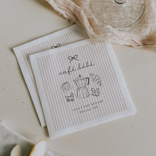 Cafe Bebe Home Coffee Baby Shower Gestreift Serviette