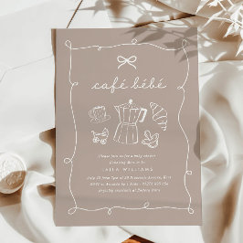 Cafe Bebe Home Coffee Baby Shower Latte Einladung