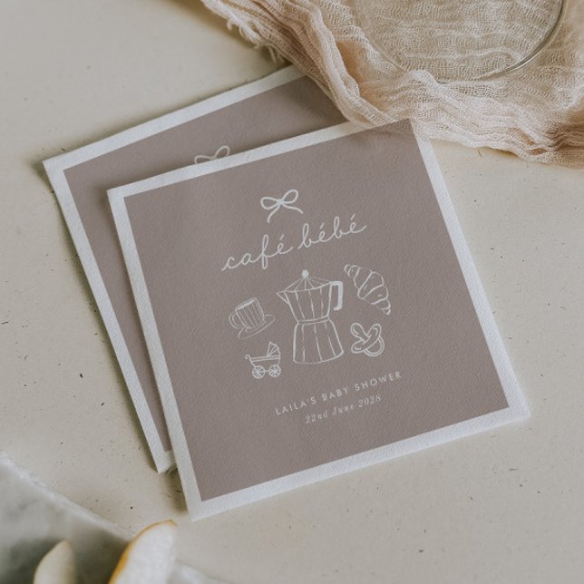 Cafe Bebe Home Coffee Baby Shower Latte Serviette (Zazzle Cafe Bebe Home Coffee Baby Shower Latte Napkins)