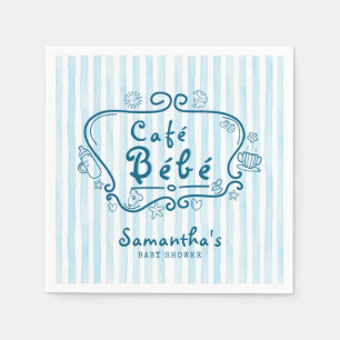 Café Bébé Moderne Französisch Blue Boy Baby Dusche Serviette