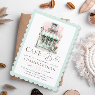 Café Bébé Paris Themed Baby Dusche Einladung