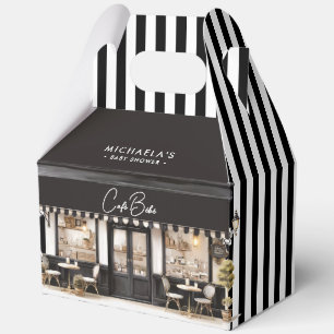 Café Bébé Schwarz-Weiß Paris Babyparty Geschenkschachtel