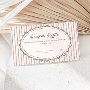 Cafe Bebe Vintage Streifen Windel-Raffle Begleitkarte