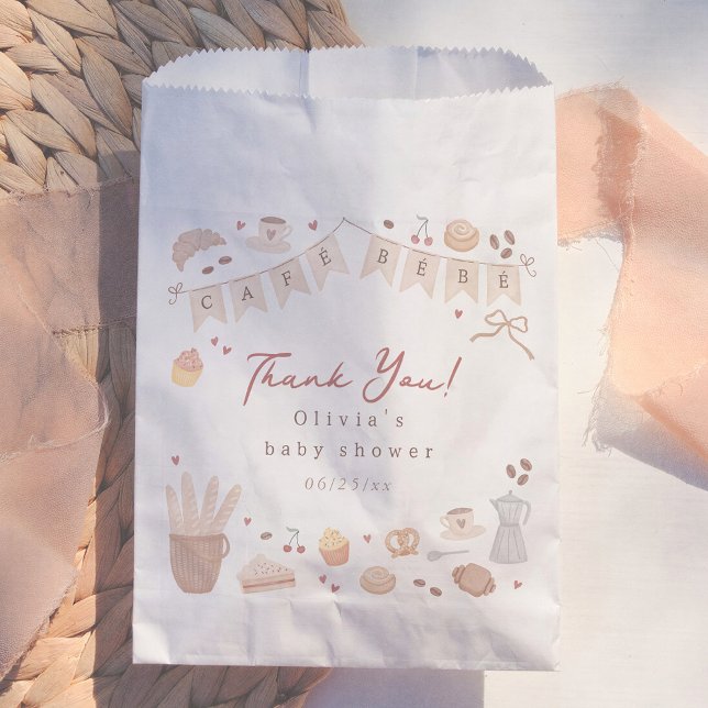 Cafe Bebe Watercolor French Bakery Baby Shower Geschenktütchen (Von Creator hochgeladen)