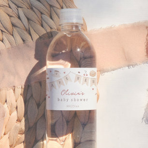 Cafe Bebe Watercolor Geschlechtsneutrale Babyparty Wasserflaschenetikett
