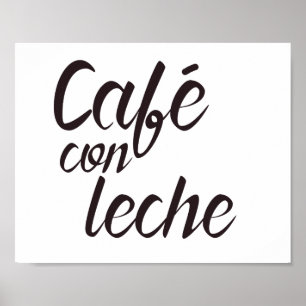 Café Betrug Leche spanische Kaffee-Wort-Kunst Poster