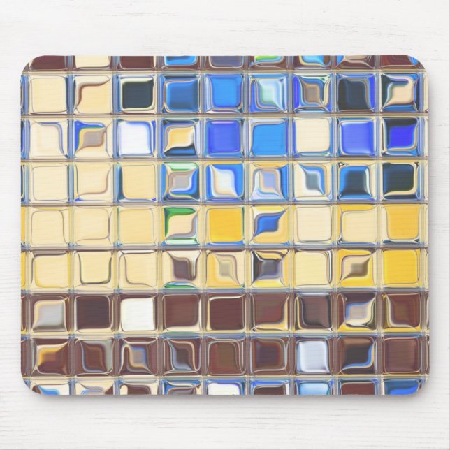 Café blaue ~ Glasfliesen Mousepad (Vorne)