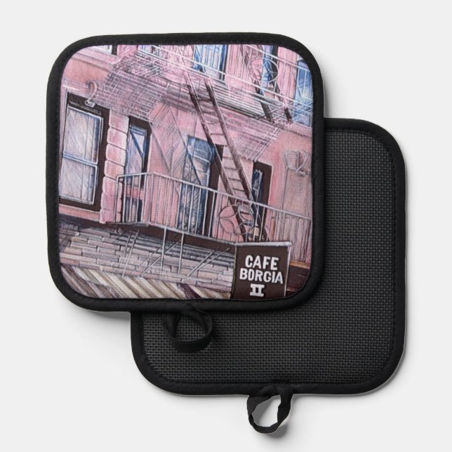 Cafe Borgia, SOHO Topflappen (Vorderseite/Rückseite)
