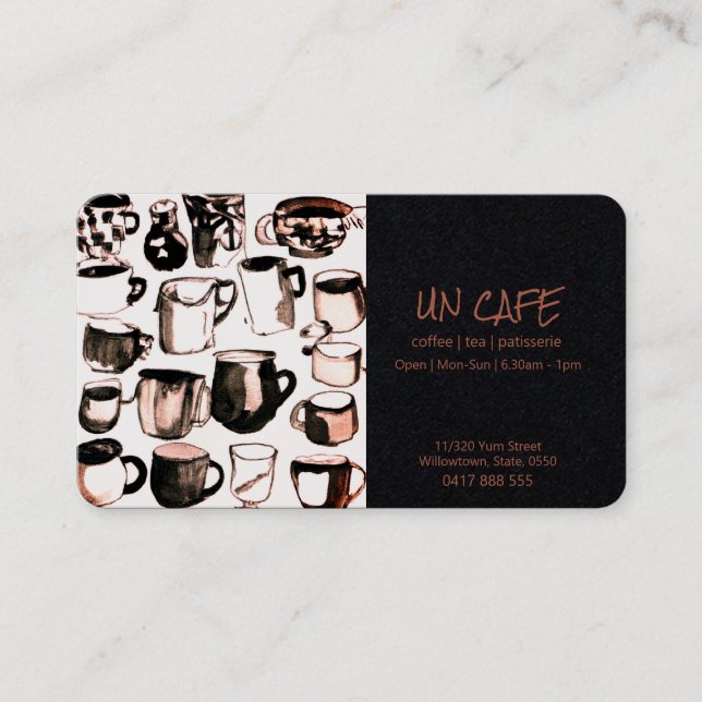 Cafe Business Card Visitenkarte (Vorderseite)