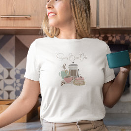 Café Café Bakery Quirky Retro Wasserfarbe T-Shirt