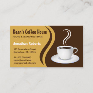 Café Café Brown and Beige Waves Visitenkarte