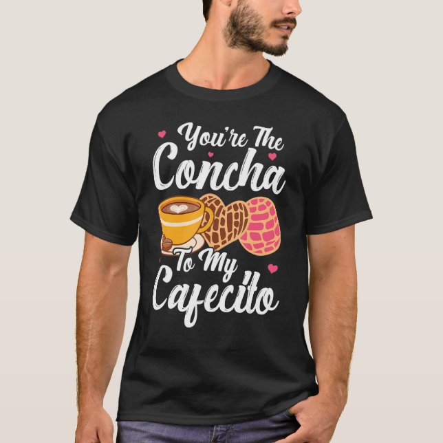 Café Café Conchas Niedlicher spanischer Puffkaffee T-Shirt (Vorderseite)