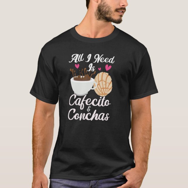 Café Café Conchas Niedlicher spanischer Puffkaffee T-Shirt (Vorderseite)