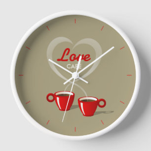 Café Café Liebe Personalisiert Wall Clock Wanduhr