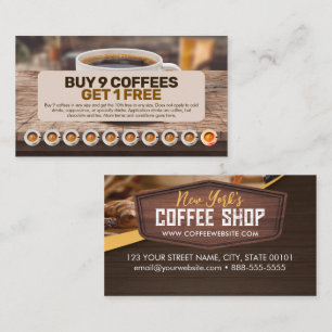 Café Café Loyalty Punch Card Visitenkarte