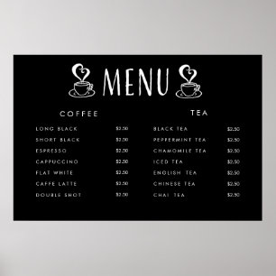 Café Cafeteria Price Menü Custom Printing Poster