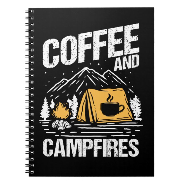 Café-Campfeuer Camping Funny Nature Notizblock (Vorderseite)