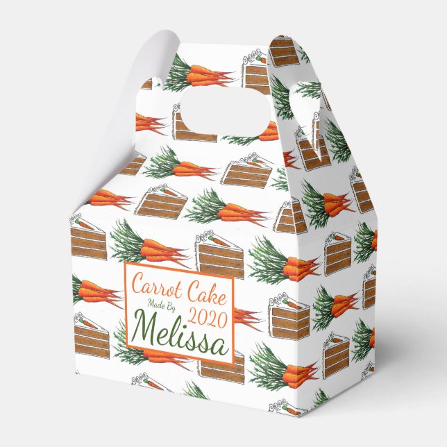 Café Carrot Layer Cake Slice Bakery Geschenkschachtel (Vorderseite)