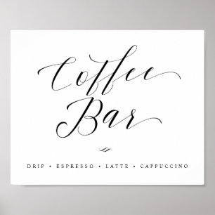 Café Chic Brautparty oder Hochzeitsschild Poster