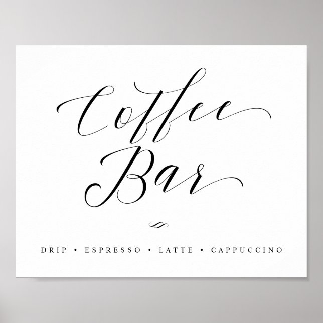 Café Chic Brautparty oder Hochzeitsschild Poster (Vorne)