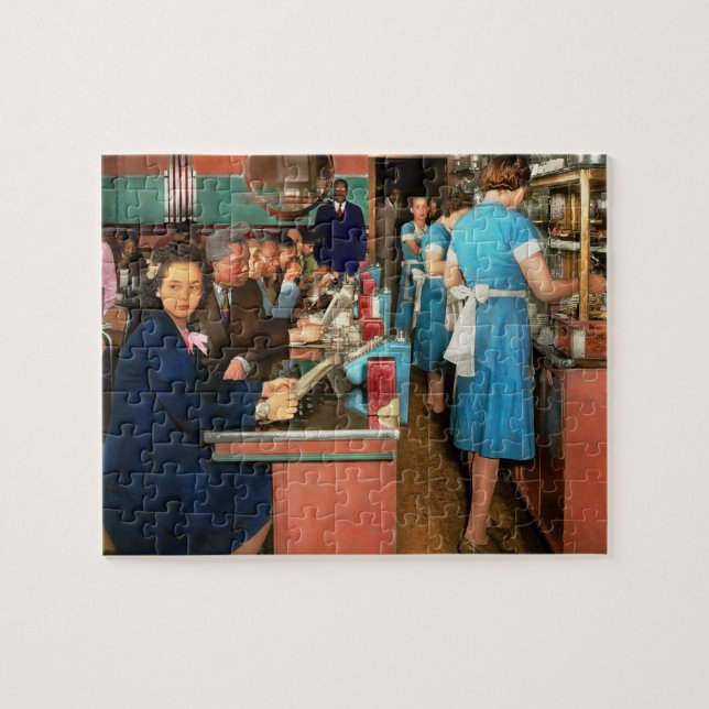 Cafe - Chicago IL - Perfect Eat Shop 1942 Puzzle (Horizontal)