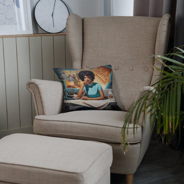 Café Chronicle: Retro Newsreader Kissen (Von Creator hochgeladen)