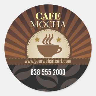 Café Coffee Burst Runder Aufkleber