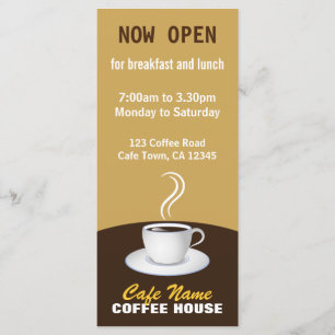 Café Coffee Menu Shop Beige und braune Rackkarten Menükarte