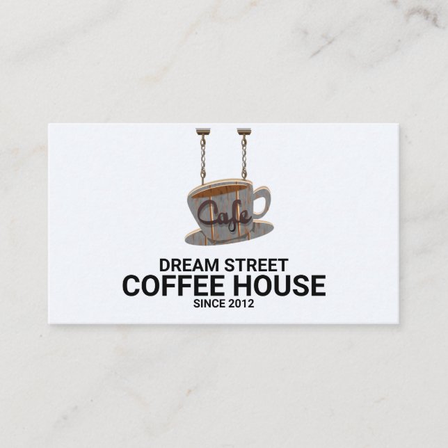 Café Coffee Shop Trendy Business Card Visitenkarte (Vorderseite)