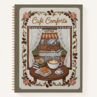 Café Comforts Embroidered Coffee Shop & Book  Notizbuch