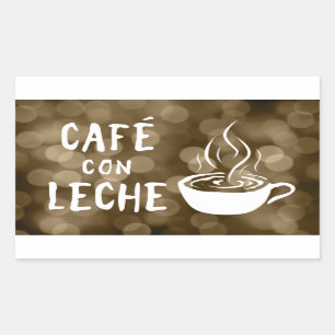 Café con leche bokeh rechteckiger aufkleber
