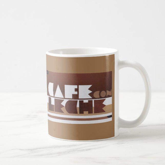 CAFE CON LECHE Kaffeemaschine Kleine Tan-Tasse Kaffeetasse (Rechts)