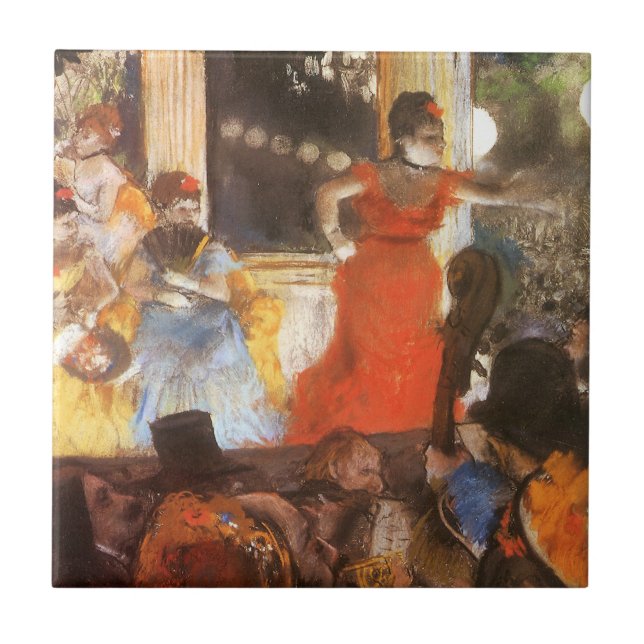 Cafe Concert bei Les Ambassadeurs von Edgar Degas Fliese (Vorderseite)